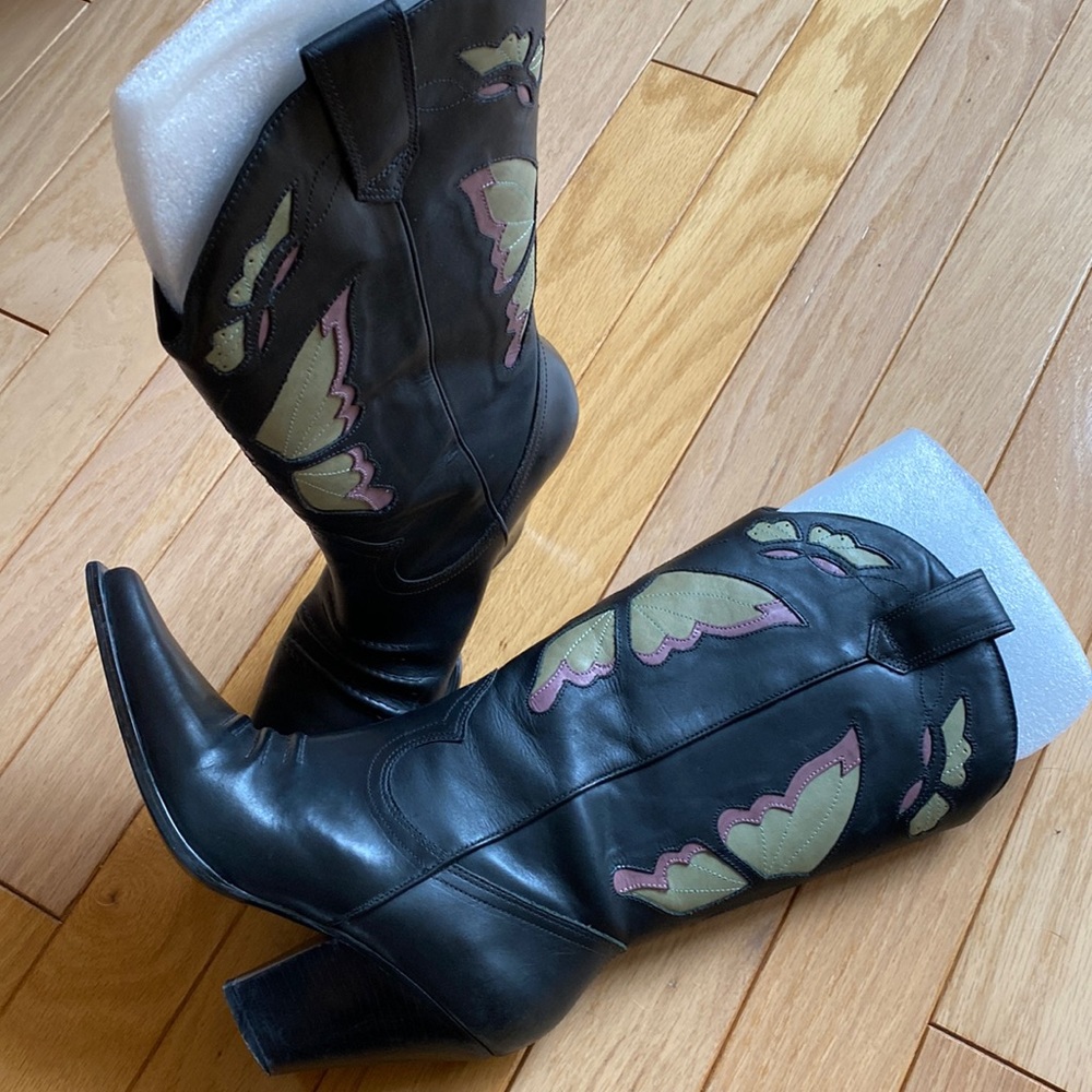 Vintage Diba Leather Cowboy Cowgirl Boots - 00757 Chantilly